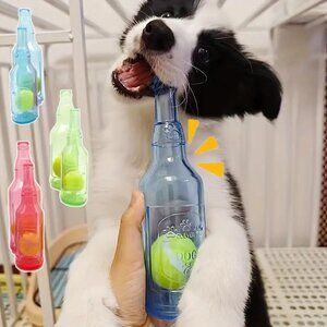 NEW Squeak Tennis Ball Dog Chew Toy  BLUE